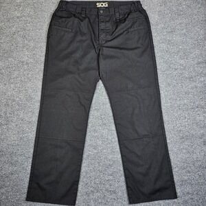 SOG Ripstop Tactical Pants Men's 38x32 Black Military Utility Work Stretch Waist
